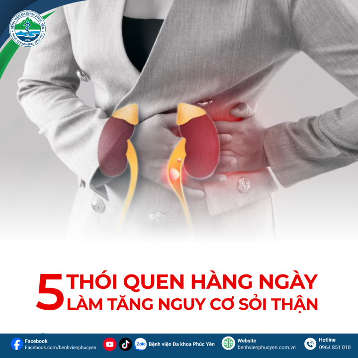5 thói quen hàng ngày làm tăng nguy cơ sỏi thận